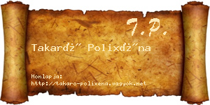 Takaró Polixéna névjegykártya